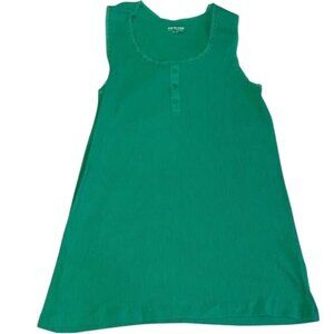 Joe Boxer Womens Green Ribbed Tank Top Lace Trim Sleeveless XL 100% Cotton Casua